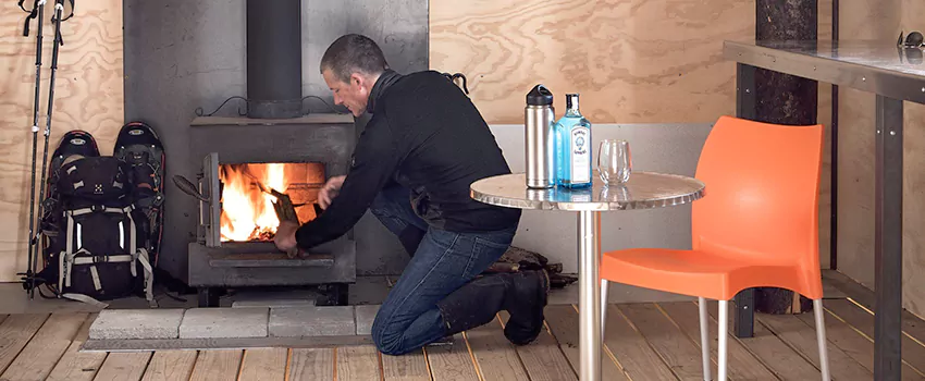 Open Hearth Wood Fireplace Installation in St. Bernard, QC